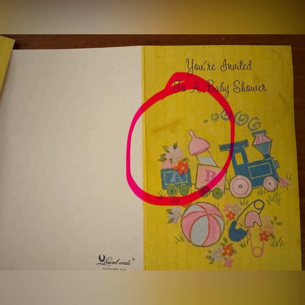Bundle—Unused Vintage 60s-70s Baby Shower Invitations/Birth Anmts—1 NIB! - Picture 12 of 14